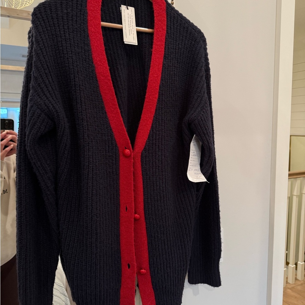Rebecca Minkoff Black and Red Cardigan